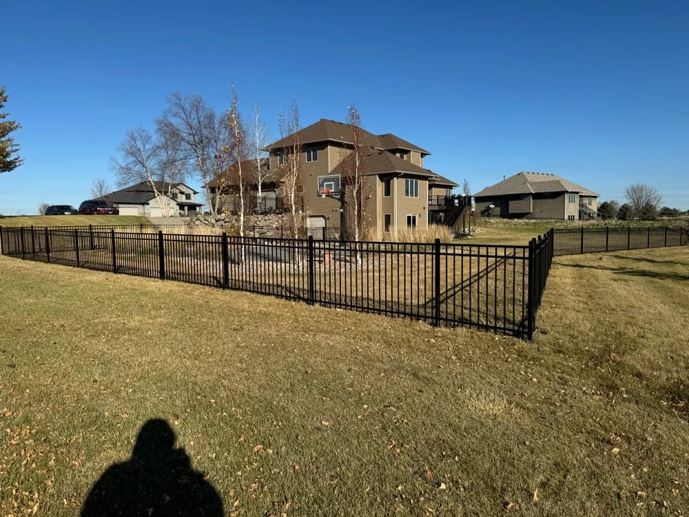 Decorative steel fence installation by Great Plains Fence, Sioux Falls, SD