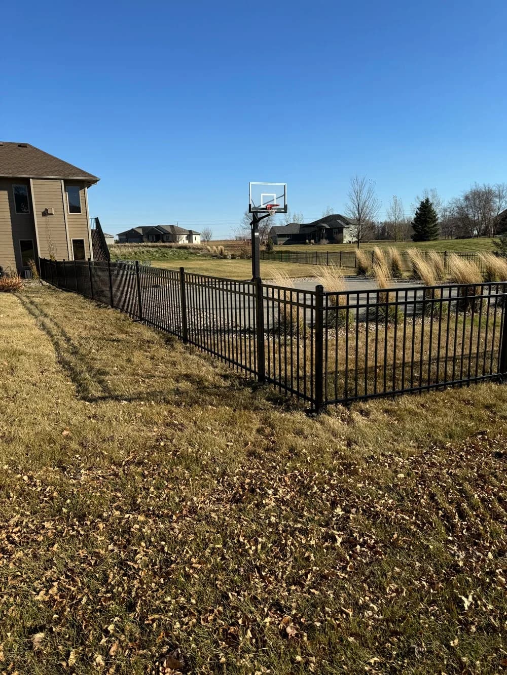 Residential ornamental steel fence built by Great Plains Fence in Sioux Falls, SD