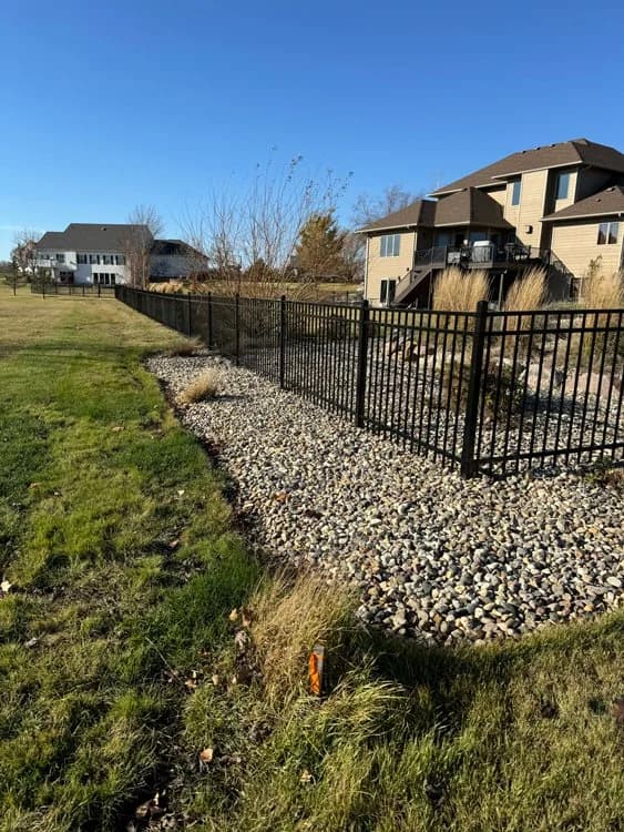 Custom ornamental steel fence installed by Great Plains Fence in Southeast South Dakota