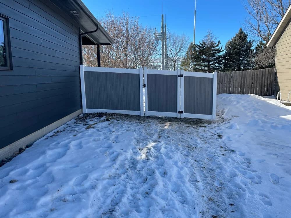 Residential vinyl privacy fence project by Great Plains Fence, Sioux Falls, SD