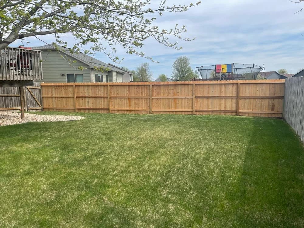 Wood privacy fence construction completed by Great Plains Fence, Sioux Falls, SD