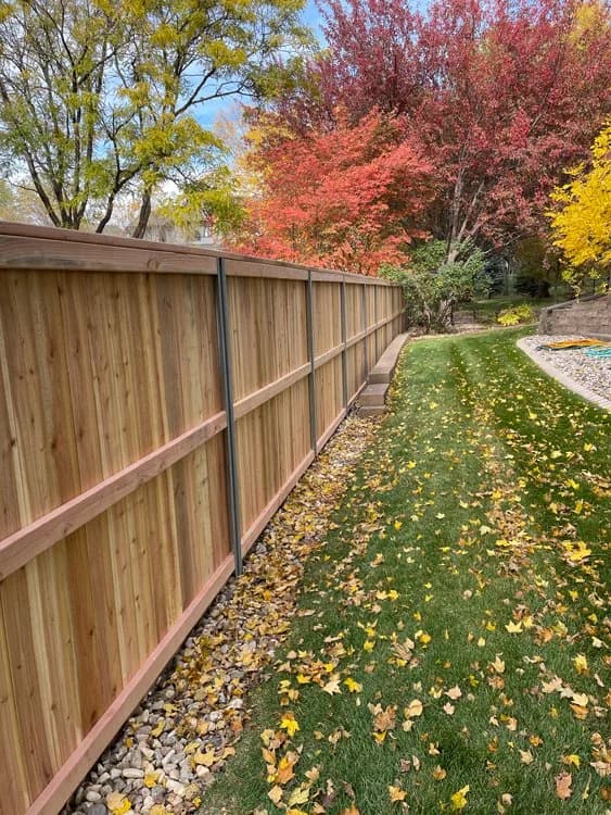 Treated lumber privacy fence installed by Great Plains Fence in Sioux Falls, SD