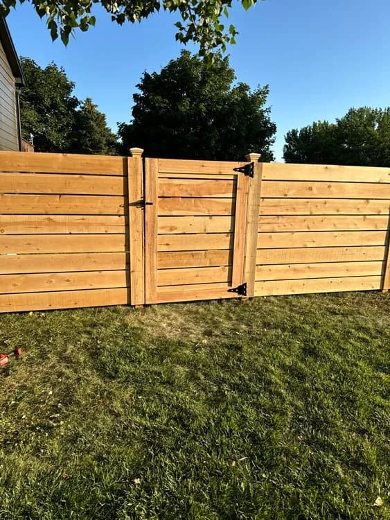 Cedar wood privacy fence installed by Great Plains Fence in Sioux Falls, SD